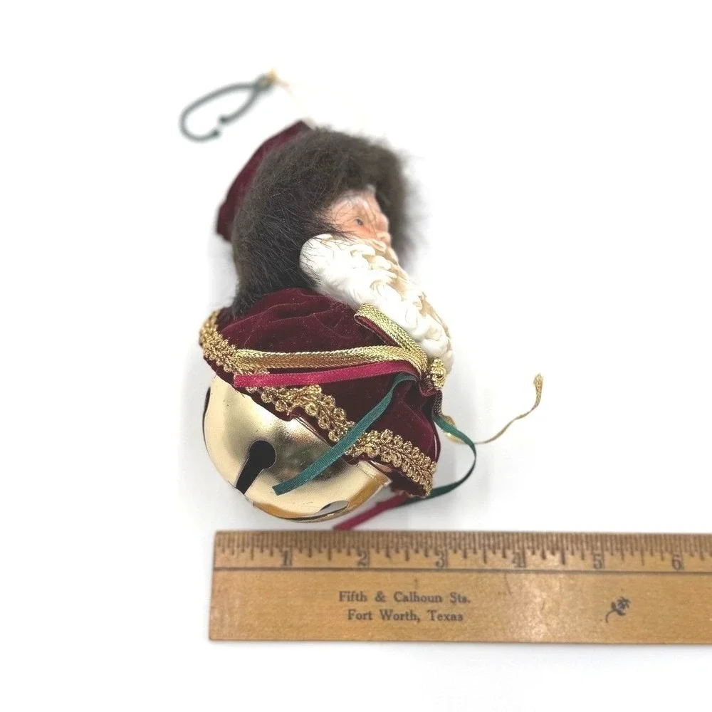 Vintage Santa Claus Christmas Ornament Bell Red Velvet Hanging Decoration‎